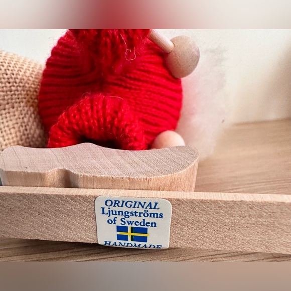 Vintage Handmade Wooden Santa/Nome Skier ⛷️ from Ljungstroms of Sweden. - Picture 3 of 4
